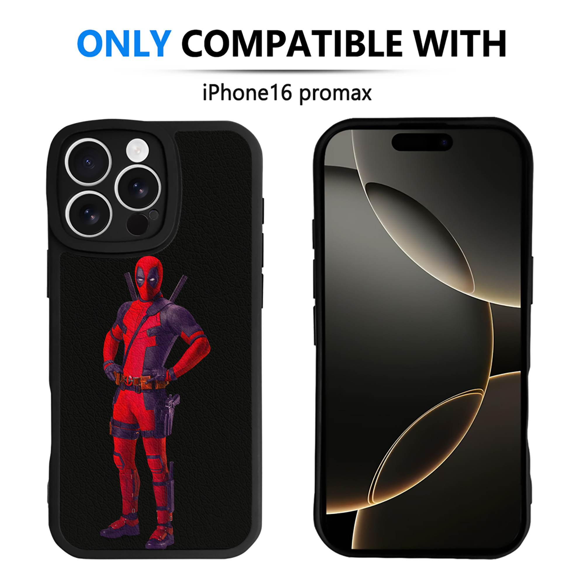 （画像用） Deadpool デッドプール 【iPhone 16シリーズ対応】シリコンスマホケース（レザー調） 材質：シリコン